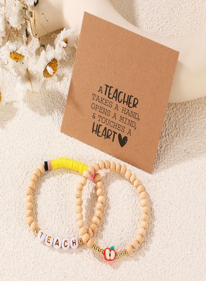 Korotho Teacher Gifts for Women Christmas Gift, Teachers Bracelet Teacher Appreciation Gifts End of Year Teacherr Gift Cool Thank You Valentines Day Christmas TEAC Present for Her (Heart) - Image 5
